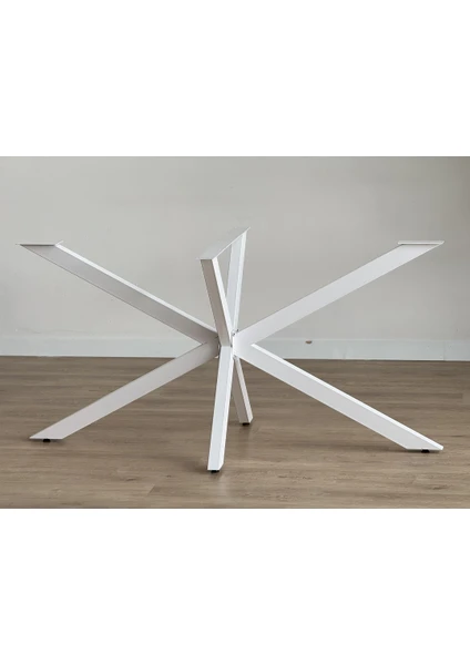Ahtapot Beyaz Renk Metal Masa Yemek Masası Toplantı Masası Ayağı 150 x 78 x 71 cm